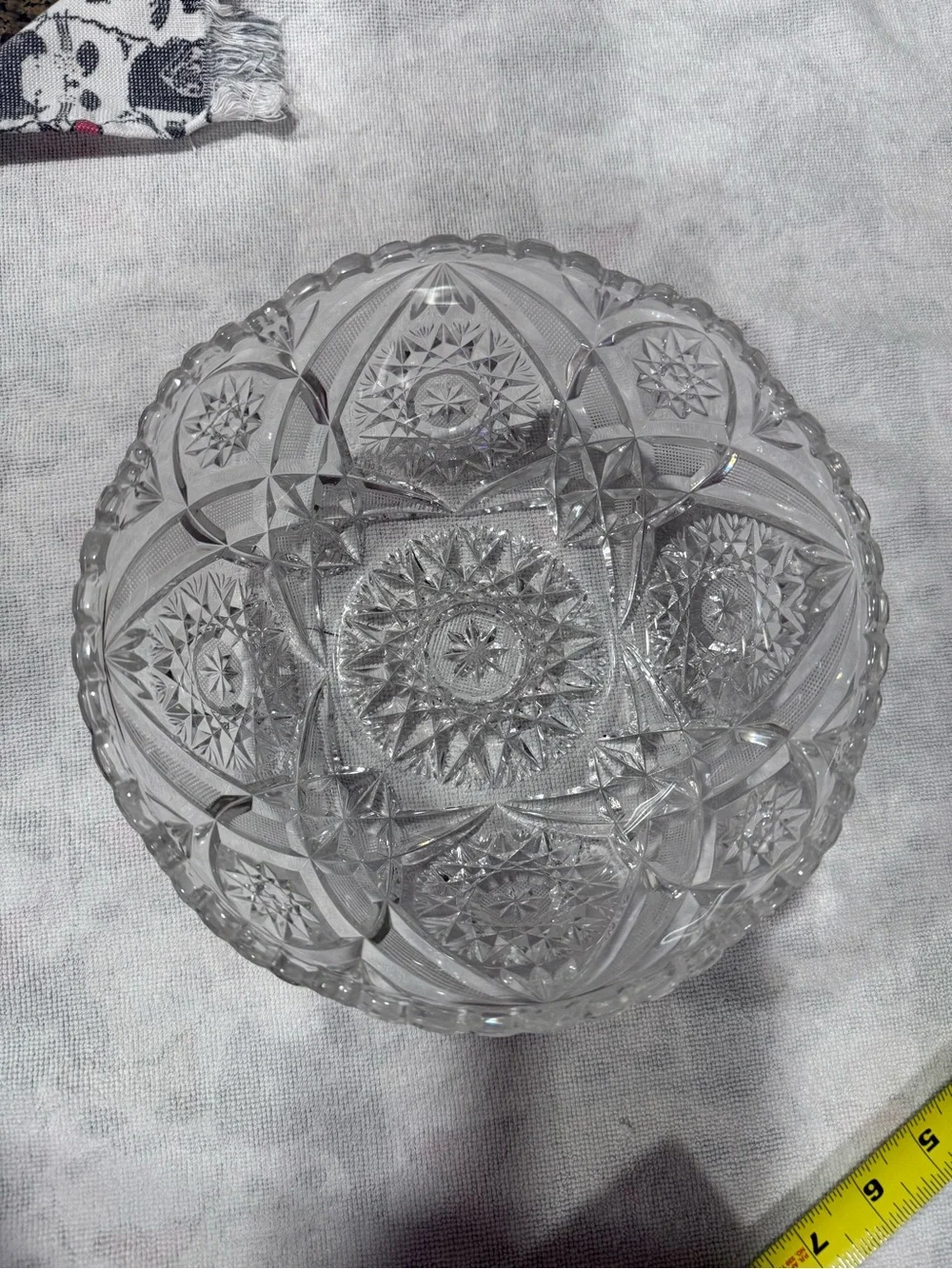 Cut Glass Decorative Bowl - Clear Pressed Glass